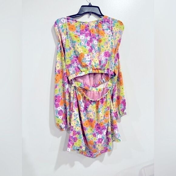 SANCTUARY Women's Long-Sleeve Cut-Out Dress Polyester Fresh Garden US XL New - Picture 5 of 7